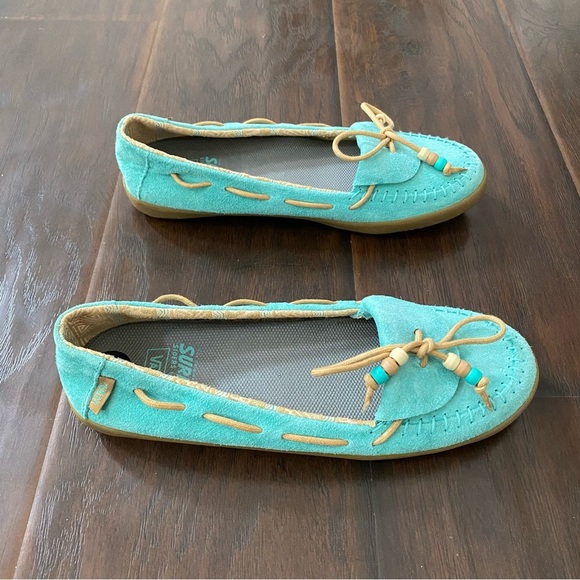 Vans Off The Wall Women's The Original Surf Siders Turquoise Size 5.5 - Picture 3 of 8